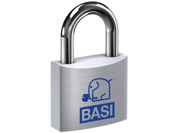 BASI 6300-2001-2003, Perinteinen riippulukko, Avainlukko, Sarjoitettu avain, Hopea, Alumiini, Karkaistu teräs