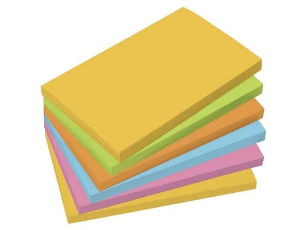 Sigel BA127, Rektangel, Blå, Grønn, Oransje, Rosa, Gult, Papir, 70 g/m², 125 mm, 75 mm