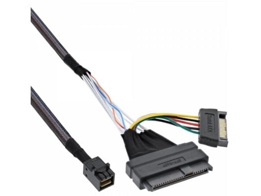 InLine U.2 -liitäntäkaapeli, SSD U.2 - SFF-8643, SATA - 0.5m