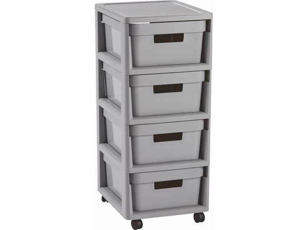 Curver Infinity 4 x 10l Kommode med 4 skuffer Oppbevaringsvogn