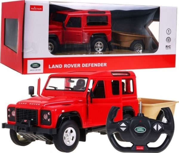 Land Rover Defender Fjernstyret Bil m/trailer 1:14