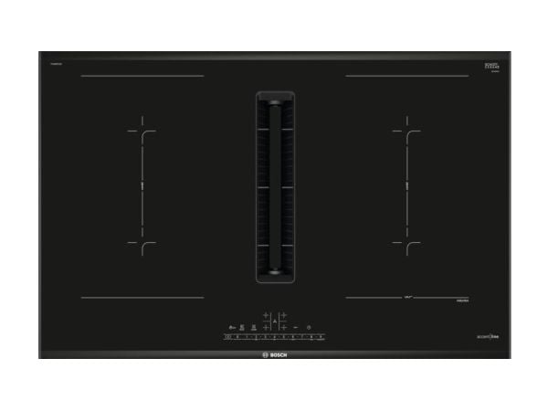 Bosch Serie 6 PVQ895F25E, Musta, Sisäänrakennettava, 80 cm, Vyöhykeinduktiokeittotaso, Keraaminen, 4 vyöhykettä (vyöhykkeitä)