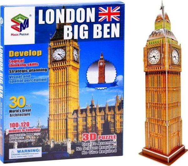Jokomisiada 3D-palapeli 30-osainen Lontoo Big Ben ZA3802