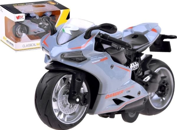 Jokomisiada diecast-modell Motorsykkel med trekkbart tilhengerleketøy ZA3933