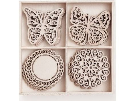 DP Craft trepynt/figurer med sommerfugler 20 stk Dalprint