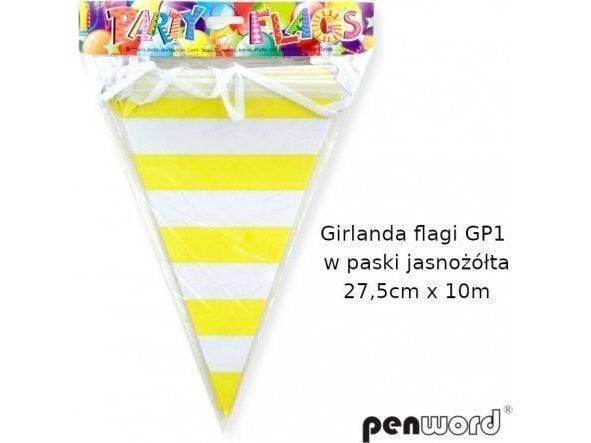 Kynä sana GP1 LIPUT GIRLAND KELTAISILLA raidoilla 27,5cmx10m Kynä sana