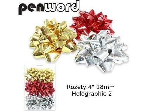 Rosetter 4" 18mm holografiske, pakke med 6 stk Rosetter 4" 18mm holografiske, pakke med 6 stk