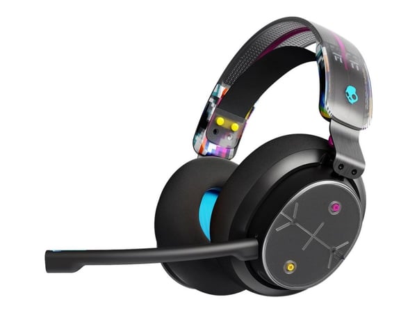Skullcandy PLYR - Hodesett - full størrelse - Bluetooth - trådløs, kablet - 3,5 mm jakk - lydisolerende - black digi hype