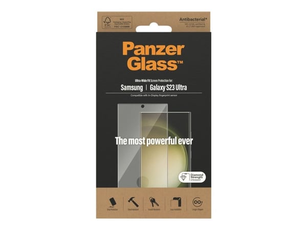 PanzerGlass™ | Skjermbeskytter til mobiltelefoner - Ultra-Wide Fit | Samsung Galaxy S23 Ultra