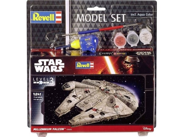 Revell Model Set Millennium Falcon, Pienoismalliavaruuslentokone, Kokoamispakkaus, 1:241, Millennium Falcon, Star Wars, Edistynyt