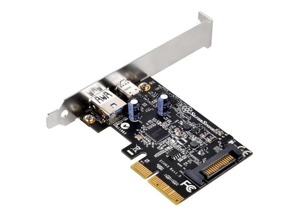 SilverStone ECU03 - USB-adapter - PCIe 2.0 x2 lav profil - USB-C 3.1 x 1 + USB-C x 1