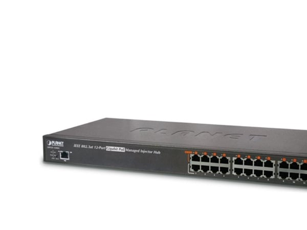 PLANET HPOE-1200G - Strøminjektor - 360 watt - Ethernet 10/100/1000 - utgangskontakter: 12
