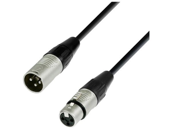 adam hall K4 DMF 1000, XLR (3-pin), Hankjønn, XLR (3-pin), Hunkjønn, 10 m, Sort, Sølv