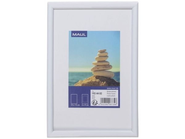 MAUL 1934402, Enkel bilderamme, MDF, Plast, Polykarbonat (PC), Hvit, Bord, 10 x 15 cm, Rektangulær