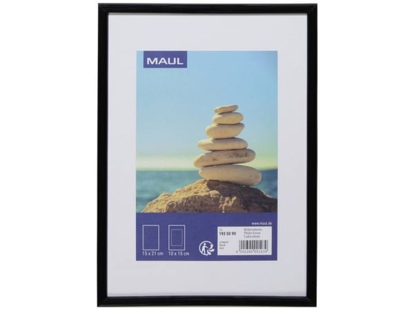 MAUL 1935090, Enkel bilderamme, MDF, Plast, Polykarbonat (PC), Svart, Bord, 15 x 21 cm, Rektangulær