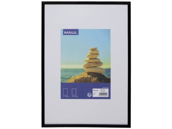MAUL 1935490, Enkel bilderamme, MDF, Plast, Polykarbonat (PC), Svart, Bord, 21 x 30 cm, Rektangulær