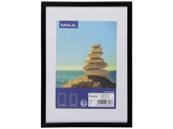 MAUL 1934890, Enkel bilderamme, MDF, Plast, Polykarbonat (PC), Svart, Bord, 13 x 18 cm, Rektangulær