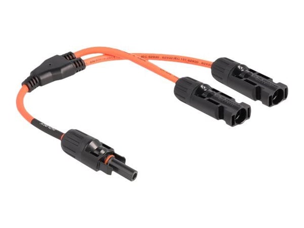 Delock - Strømsplitter - DL4 (hunn) til DL4 (hann) - 1000 V - 30 cm - rød