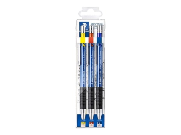 STAEDTLER Mars micro 775 - Mekanisk blyant - B - retraktil - med viskelær (en pakke 3)