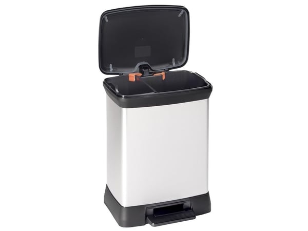 Curver Deco Bins Deco, 28 l, Rektangulær, Plastikk, Svart, Grå, Plastikk, Pedal