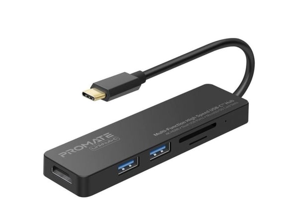Promate LinkHub-C, USB 3.2 Gen 1 (3.1 Gen 1) Type-C, HDMI, USB 3.2 Gen 1 (3.1 Gen 1) Type-A, MicroSD (TransFlash), MicroSDHC, MicroSDXC, SD, SDHC, ...