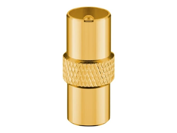 goobay - Antennekabel - IEC-forbindelse hun vinklet til IEC-forbindelse han vinklet - 5 m - firelagsskjold - 135 dB - hvid - solid