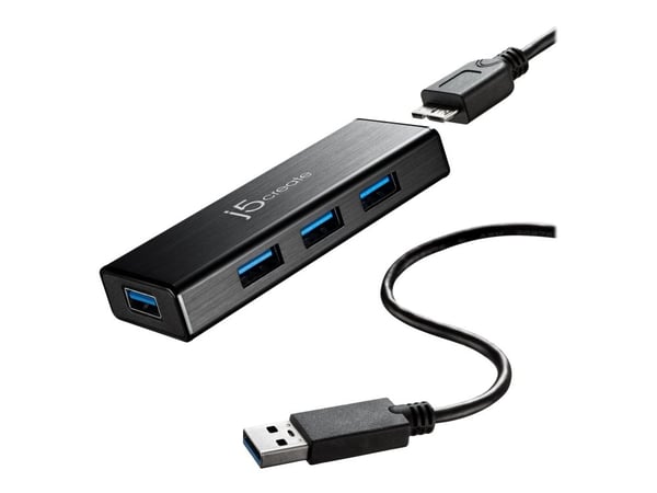 j5create JUH340 - Keskitin - 4 x SuperSpeed USB 3.0 - pöytätietokoneet