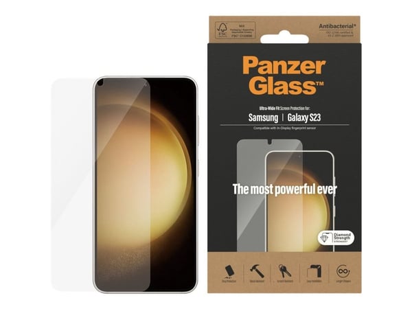 PanzerGlass™ | Skjermbeskytter til mobiltelefoner - Ultra-Wide Fit | Samsung Galaxy S23