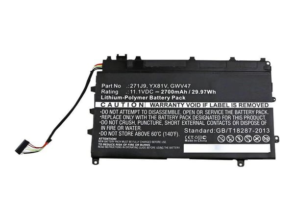 CoreParts - Batteri til bærbar PC - litiumpolymer - 2700 mAh - 30 Wh - svart - for Dell Latitude 13 7350 CoreParts - Batteri til bærbar PC - litiumpolymer - 2700 mAh - 30 Wh - svart - for Dell Latitude 13 7350