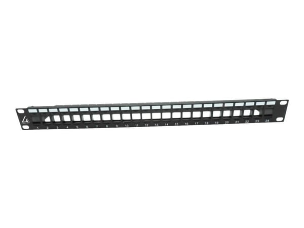 Lanview - Koblingspanel - unshielded - rackmonterbar - CAT 5e/6 - UTP - RJ-45 X 24 - svart - 1U - 19"