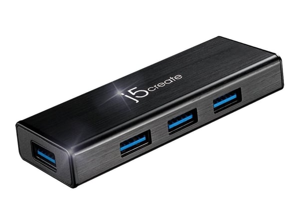 j5create JUH340 - Keskitin - 4 x SuperSpeed USB 3.0 - pöytätietokoneet
