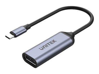 Unitek V1415A - USB / DisplayPort-adapter - USB-C (hann) til DisplayPort (hunn) - DisplayPort 1.4 - 15 cm - 4K 120 Hz støtte, 8K 60Hz støtte - romgrå