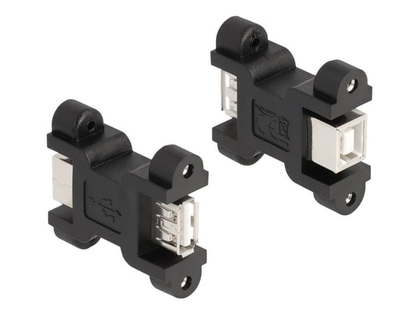Delock USB 2.0 -sovitin A-tyypin pistorasiaan ja B-tyypin pistorasiaan, jossa on ruuviliitäntä