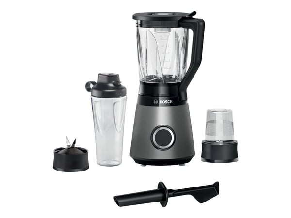 Bosch Serie 4 MMB6177S, Pöydällä pidettävä tehosekoitin, 1,5 L, Syke-toiminto, 1 m, 1200 W, Musta, Hopea