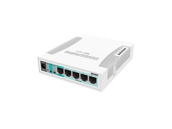 MikroTik RouterBOARD RB260GS - Kytkin - Hallittu - 1 x 10/100/1000 (PoE) + 4 x 10/100/1000 + 1 x SFP - työpöytä - PoE