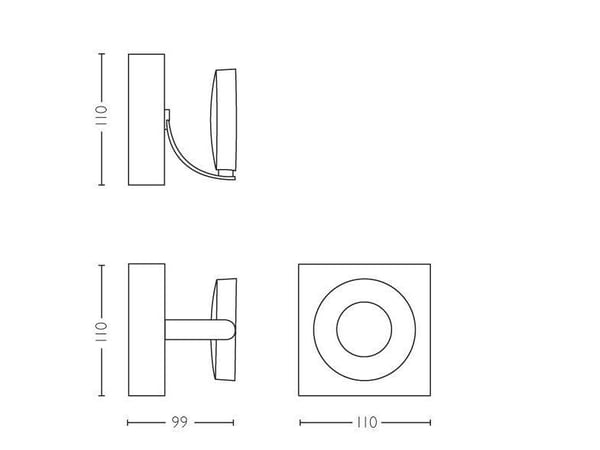 Philips WarmGlow LED Clockwork-spotlys til tak/vegg, Overflateegnet, Ikke-utskiftbare pærer, 1 ampuller, LED, 4,5 W, 2700 K