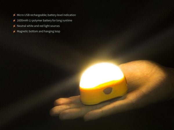 Fenix CL20R, Batteridrevet campinglygte, Oransje, Plast, IP66, 300 lm, LED