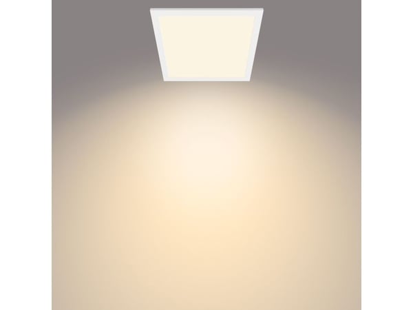 Philips Funksjonell Panel-taklampe, 12 W, kvadratisk, LED, IP20, Hvit