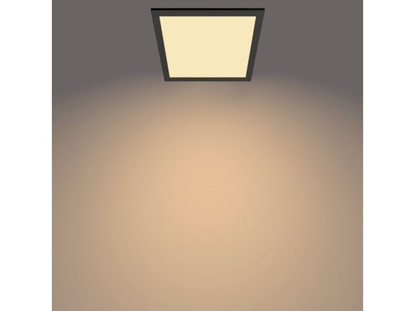 Philips Funksjonell Panel-taklampe, 12 W, kvadratisk, LED, IP20, Svart