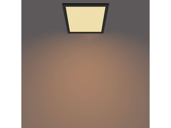 Philips Funksjonell Panel-taklampe, 12 W, kvadratisk, LED, IP20, Svart