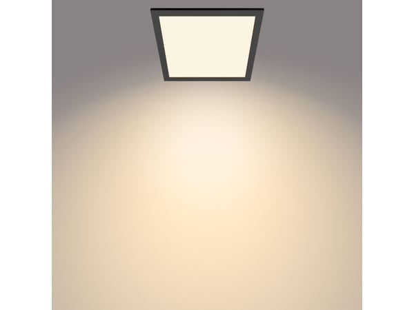 Philips Funksjonell Panel-taklampe, 12 W, kvadratisk, LED, IP20, Svart
