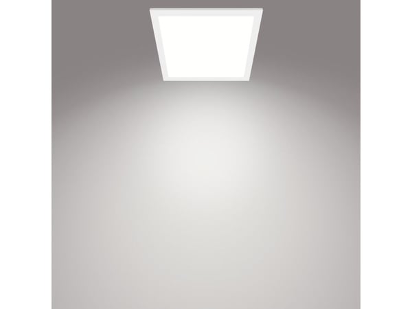 Philips Funksjonell Panel-taklampe, 12 W, kvadratisk, LED, 1200 lm, IP20, Hvit