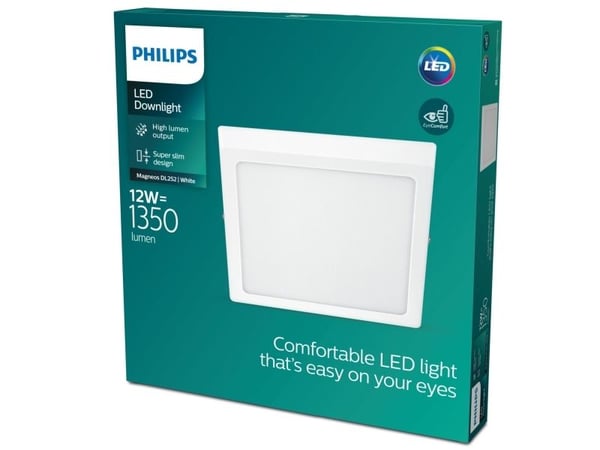 Philips Funksjonell Magneos-taklampe, 12 W, 210 mm, LED, Ikke-utskiftbare pærer, 1350 lm, IP20, Hvit