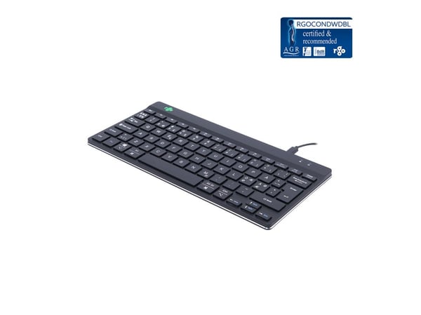 R-Go Ergonomic Keyboard Compact break - Tangentbord - USB, USB-C - QWERTY - Nordisk - svart