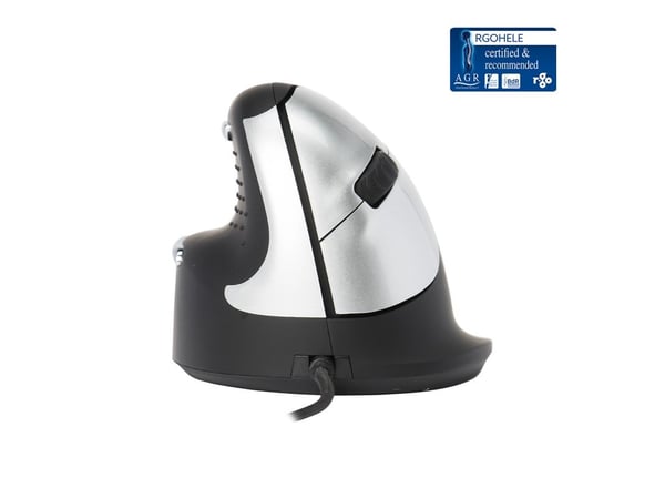 R-Go Ergonomic mouse HE Break - Mus - ergonomisk - vänsterhänt - 5 knappar - kabelansluten - USB