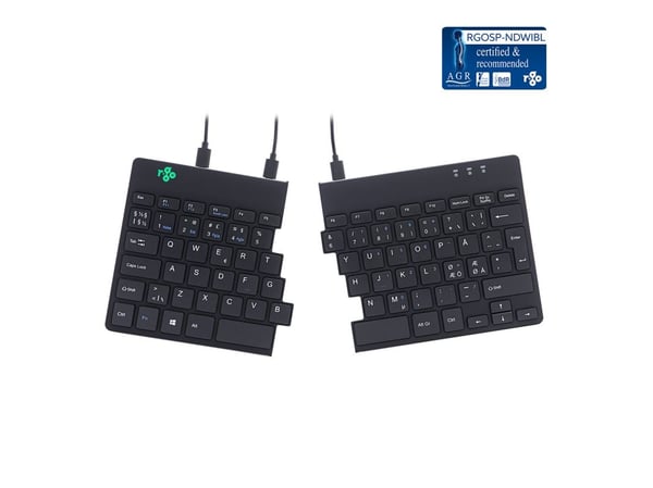 R-Go Ergonomic Keyboard Split break - Tastatur - USB - QWERTY - Nordisk - svart