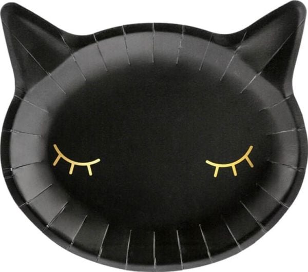 PartyDeco TPP60, Plate, Andre, Papir, Sort, Bilde, 6 stykker