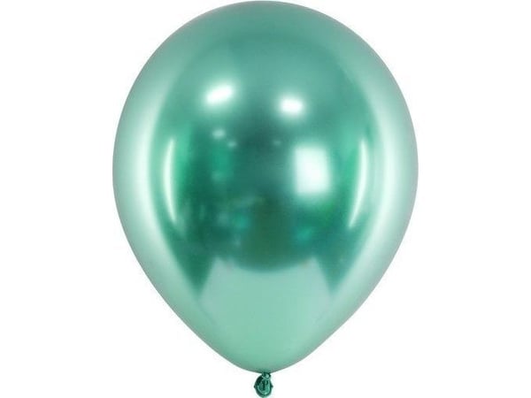 PartyDeco Flaskegrønne metalliske lateksballonger helium