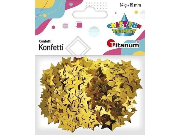 Titanum konfetti stjerner gull 14 g
