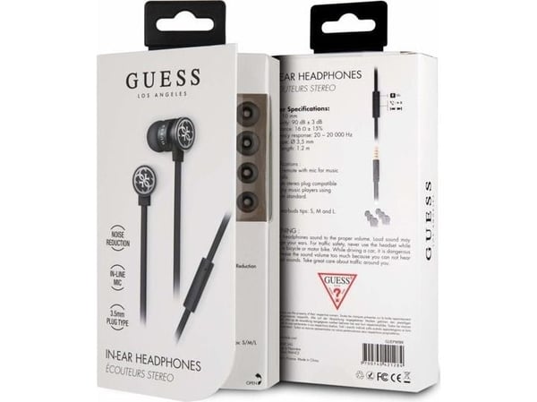 Guess øretelefoner Guess GUEPWIBK-sett, 3,5 mm jack, svart